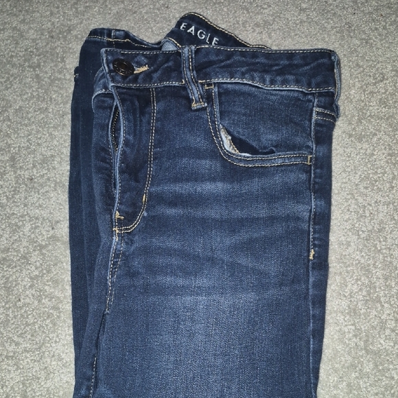 American Eagle Skinny Stretch Dark Blue Women's Jeans 12 S - Picture 3 of 4